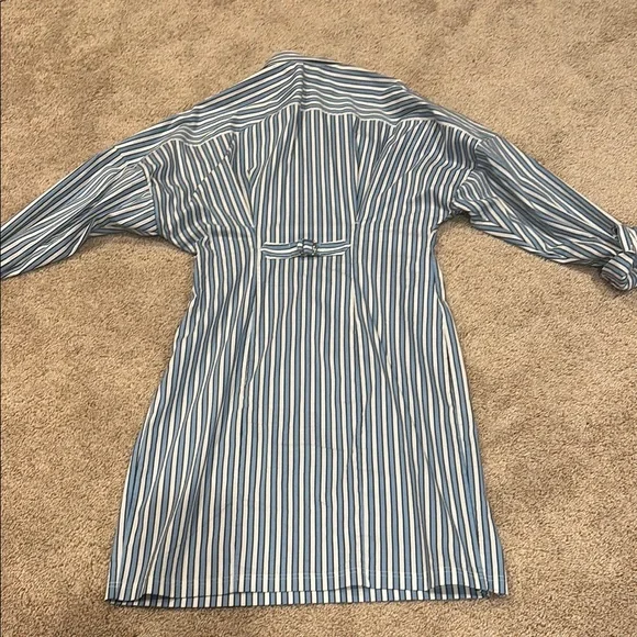 Gucci Blue and White Striped Long Sleeve Dress - Picture 6 of 7